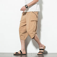 Load image into Gallery viewer, 2020 Summer Cotton Harem Pants Men Casual Hip Hop Streetwear Men Trousers Drawstring Cross Bloomers Calf-Length Pants Joggers