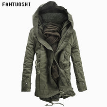 Load image into Gallery viewer, 2020 New Men Padded Parka Cotton Coat Winter Hooded Jacket Mens Fashion large size Coat Thick Warm Parkas Black army green 5XL
