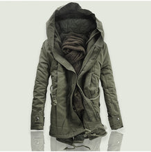 Load image into Gallery viewer, 2020 New Men Padded Parka Cotton Coat Winter Hooded Jacket Mens Fashion large size Coat Thick Warm Parkas Black army green 5XL
