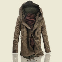 Load image into Gallery viewer, 2020 New Men Padded Parka Cotton Coat Winter Hooded Jacket Mens Fashion large size Coat Thick Warm Parkas Black army green 5XL
