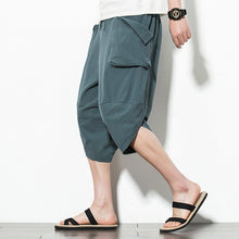 Load image into Gallery viewer, 2020 Summer Cotton Harem Pants Men Casual Hip Hop Streetwear Men Trousers Drawstring Cross Bloomers Calf-Length Pants Joggers
