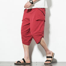 Load image into Gallery viewer, 2020 Summer Cotton Harem Pants Men Casual Hip Hop Streetwear Men Trousers Drawstring Cross Bloomers Calf-Length Pants Joggers
